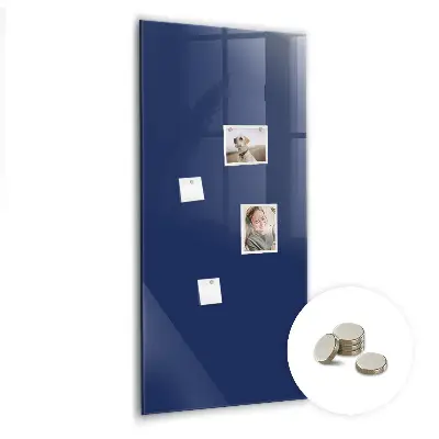 Magnetic glass dry erase board in navy blue