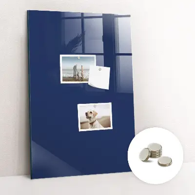 Magnetic glass dry erase board in navy blue