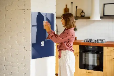 Magnetic glass dry erase board in navy blue