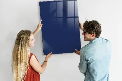 Magnetic glass dry erase board in navy blue