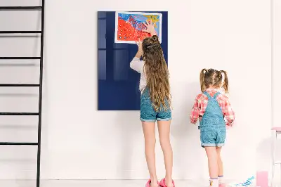 Magnetic glass dry erase board in navy blue