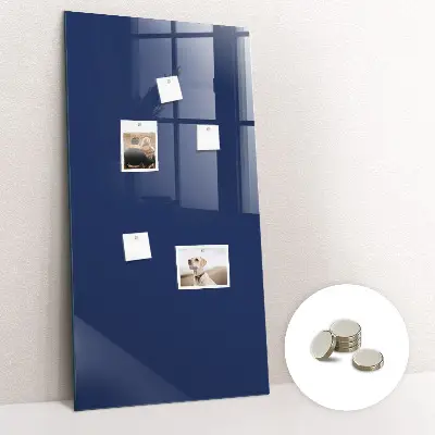 Magnetic glass dry erase board in navy blue