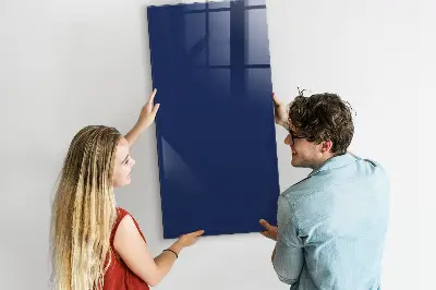 Magnetic glass dry erase board in navy blue