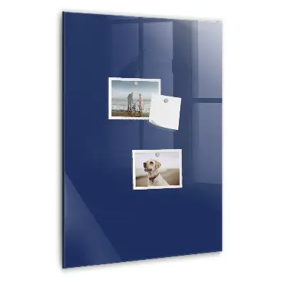 Magnetic glass dry erase board in navy blue