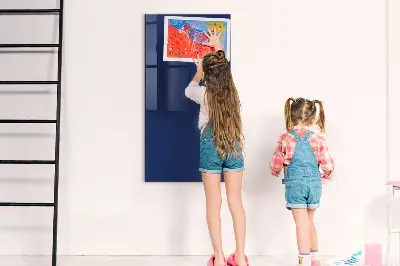 Magnetic glass dry erase board in navy blue