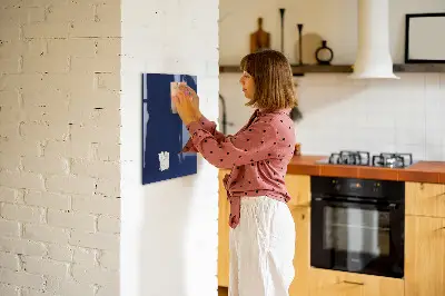 Magnetic glass dry erase board in navy blue