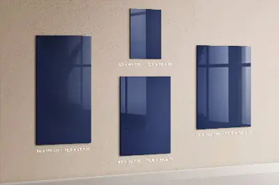 Magnetic glass dry erase board in navy blue