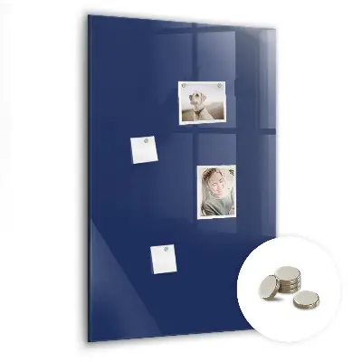Magnetic glass dry erase board in navy blue
