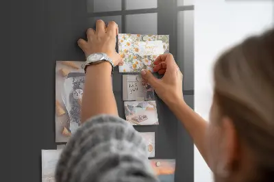 Magnetic wall board in gray