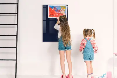 Dark navy blue magnetic wall board