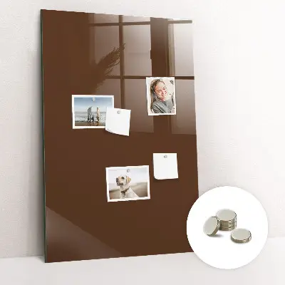 Brown magnetic glass dry erase board
