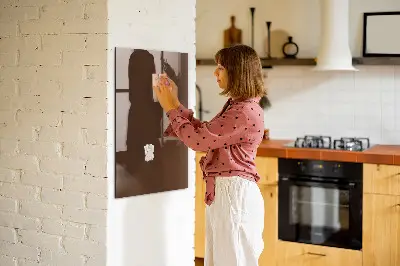 Brown magnetic glass dry erase board