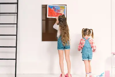 Brown magnetic glass dry erase board