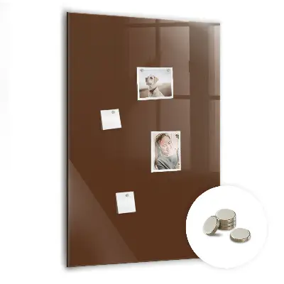 Brown magnetic glass dry erase board