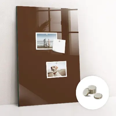 Brown magnetic glass dry erase board