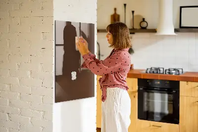 Brown magnetic glass dry erase board