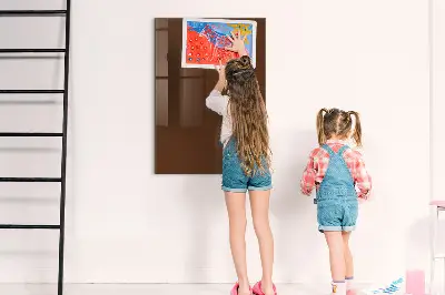 Brown magnetic glass dry erase board