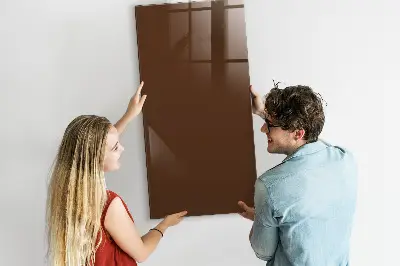 Brown magnetic glass dry erase board