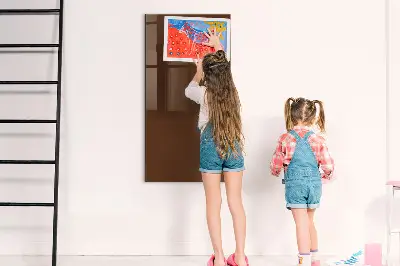 Brown magnetic glass dry erase board