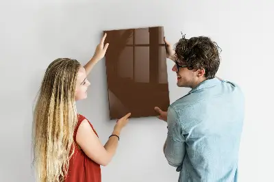 Brown magnetic glass dry erase board