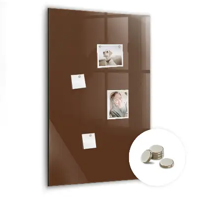 Brown magnetic glass dry erase board