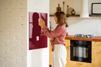 Magnetic glass dry erase board in burgundy