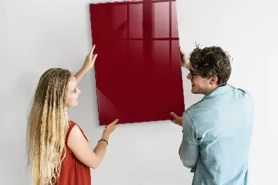 Magnetic glass dry erase board in burgundy