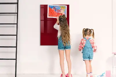 Magnetic glass dry erase board Burgundy color
