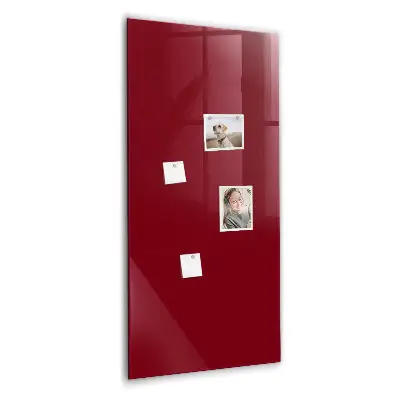Magnetic glass dry erase board in burgundy