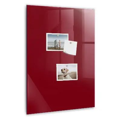 Magnetic glass dry erase board in burgundy