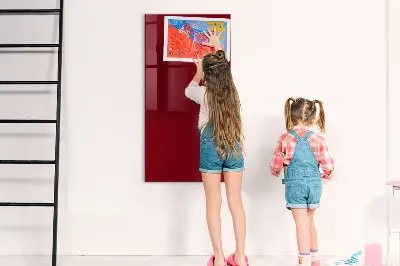 Magnetic glass dry erase board Burgundy color