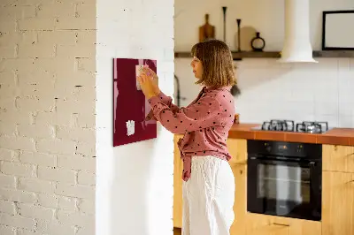 Magnetic glass dry erase board Burgundy color