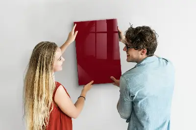 Magnetic glass dry erase board Burgundy color