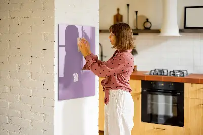 Magnetic glass dry erase board in lilac
