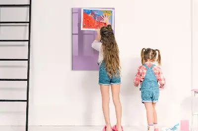 Magnetic glass dry erase board in lilac