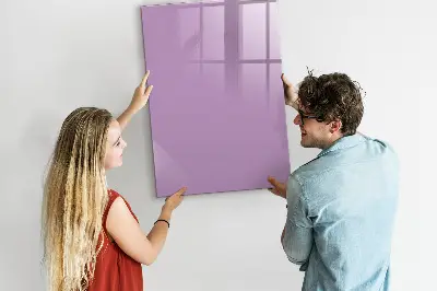 Magnetic glass dry erase board in lilac