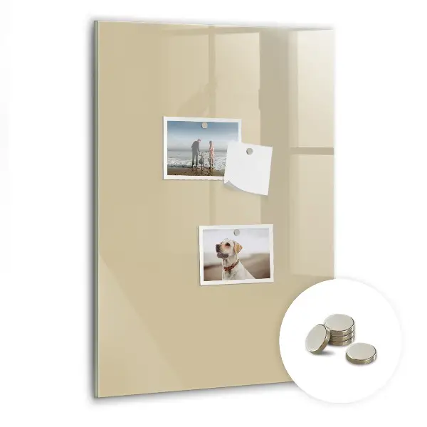 Magnetic glass dry erase board in beige