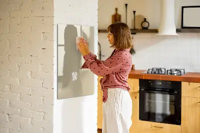 Magnetic glass dry erase board in beige