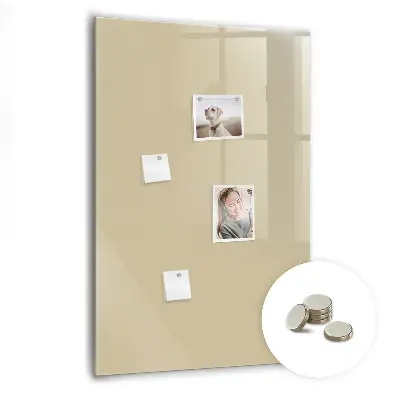 Magnetic glass dry erase board in beige