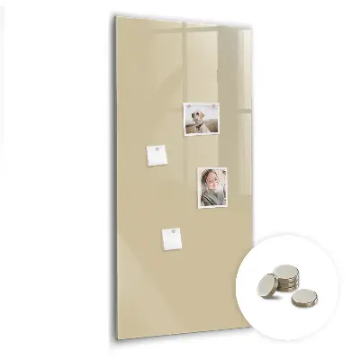 Magnetic glass dry erase board in beige