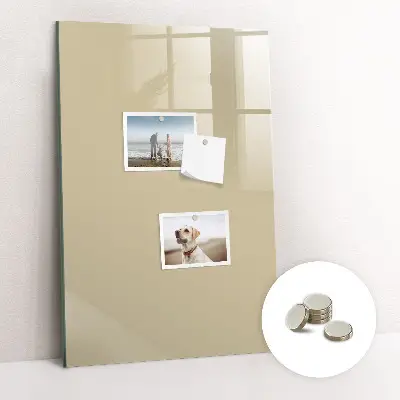 Magnetic glass dry erase board in beige