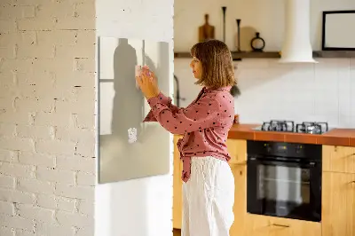Magnetic glass dry erase board in beige