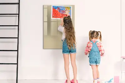 Magnetic glass dry erase board in beige