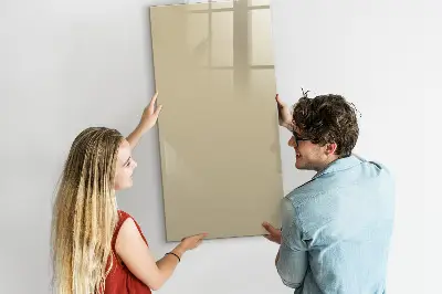 Magnetic glass dry erase board in beige