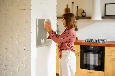 Magnetic glass dry erase board in beige
