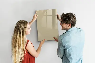 Magnetic glass dry erase board in beige