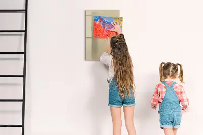 Magnetic glass dry erase board Beige color
