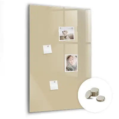Magnetic glass dry erase board in beige