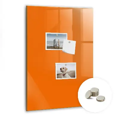Magnetic glass dry erase board Orange color