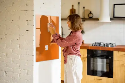 Magnetic glass dry erase board in orange